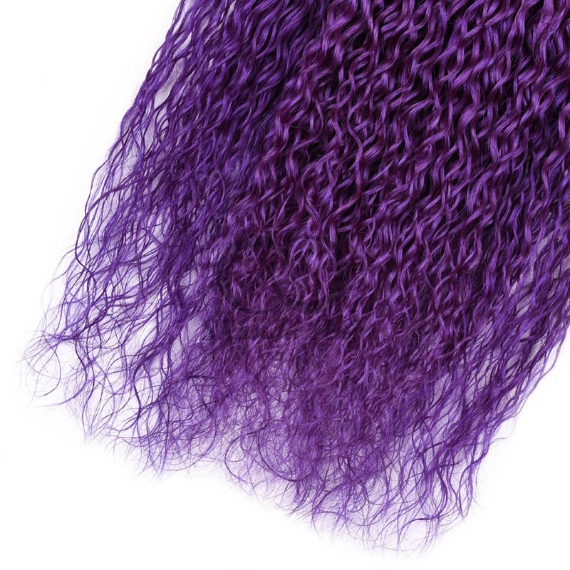 #T1B/Purple Kinky Curly Remy Human Hair Bundles Sew In Weave Bundles Brazilian Bundle Deals
