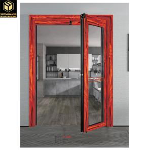 Quality Red Black Aluminium Glass Hinged Door Aluminium Bi Fold Doors ODM wholesale
