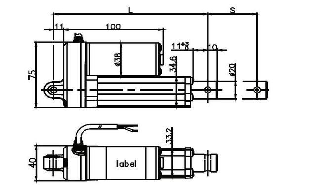 24 Volt Linear Actuator With Remote Controller System , Mini Electric Linear Actuator