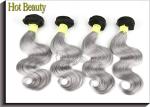 Unprocessed Brazilian Virgin Hair Body Wave Grey Remy Human Hair Weave Full Ends