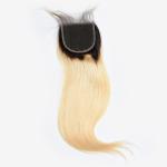 4x4 Brazilian Hair Lace Closure Straight 1b/613 Color 9a Grade 100% Pure Human