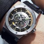 320x240 Resolution Waterproof Skeleton Watch For Men Coated Sapphire Crystal