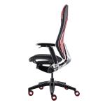 Ergonomic Swivel Gaming Chair Red Leather Headrest Black PA Frame