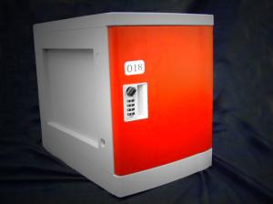 Quality Anti Rust / Anti Water Red ABS Plastic Lockers 4 Tier For Employee Keyless wholesale