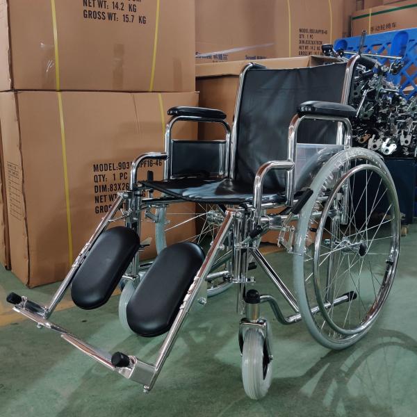 Multifunctional Folding Steel Wheelchair With Detachable Desk Armrest Elevating