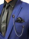 Navy Blue Custom Mens 3 Piece Tuxedo Suit For Groom'S Wedding