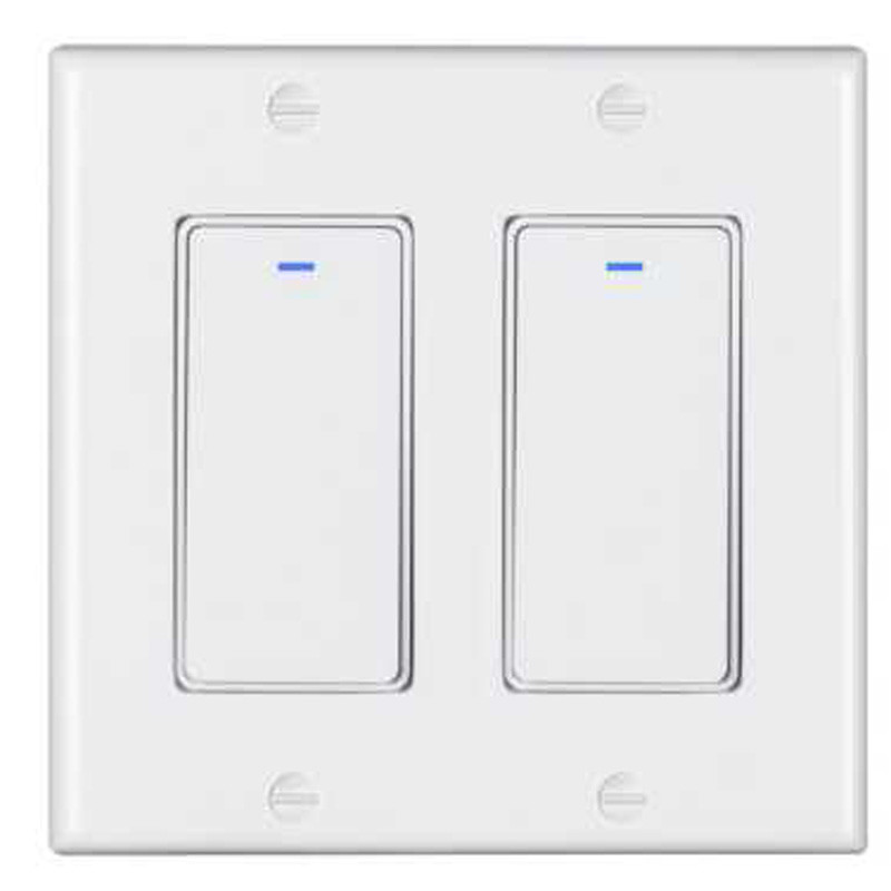 Voice Control Alexa 100VAC Wifi Smart Wall Switch 2 Gang For Hotel / Home