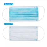 Breathable 3 Ply Non Woven Face Mask , Waterproof Disposable Earloop Mask