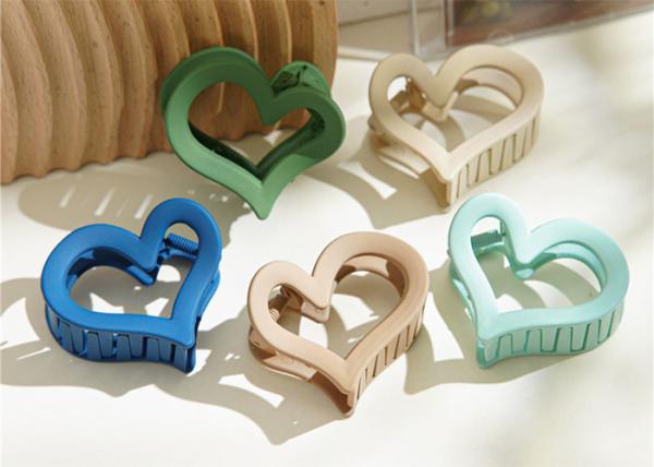 Candy color love heart resin girls grab clip store accessories ins hairpin