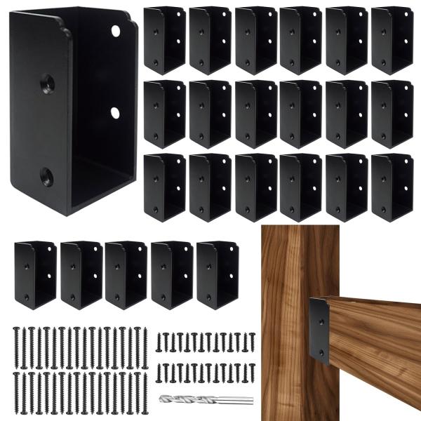 Steel Deck Railing Brackets Connectors 1.2mm Thickness Concealed For 2X4 Wood