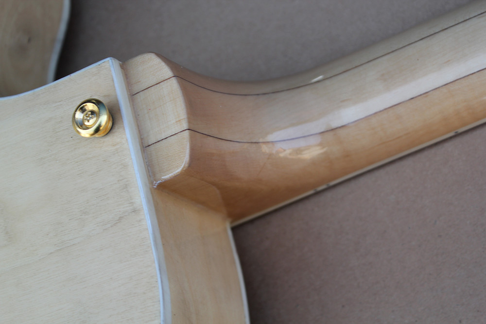 Custom Classic F hole wood natural color hollow body electric guitar colors is optional free shipping