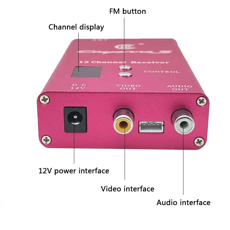 1.2GHz 1.3GHz FPV Video Transmitter and Receiver Long Range 8W Wireless Video Link 12V DC