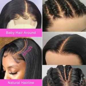 Quality 13x6 HD Lace Front Wig Bone Straight Human Hair Wig PrePlucked wholesale