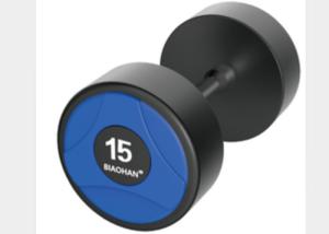 Quality Fashion Gym Weights Dumbbells , Black PU Dumbbells With Stainless Handle wholesale