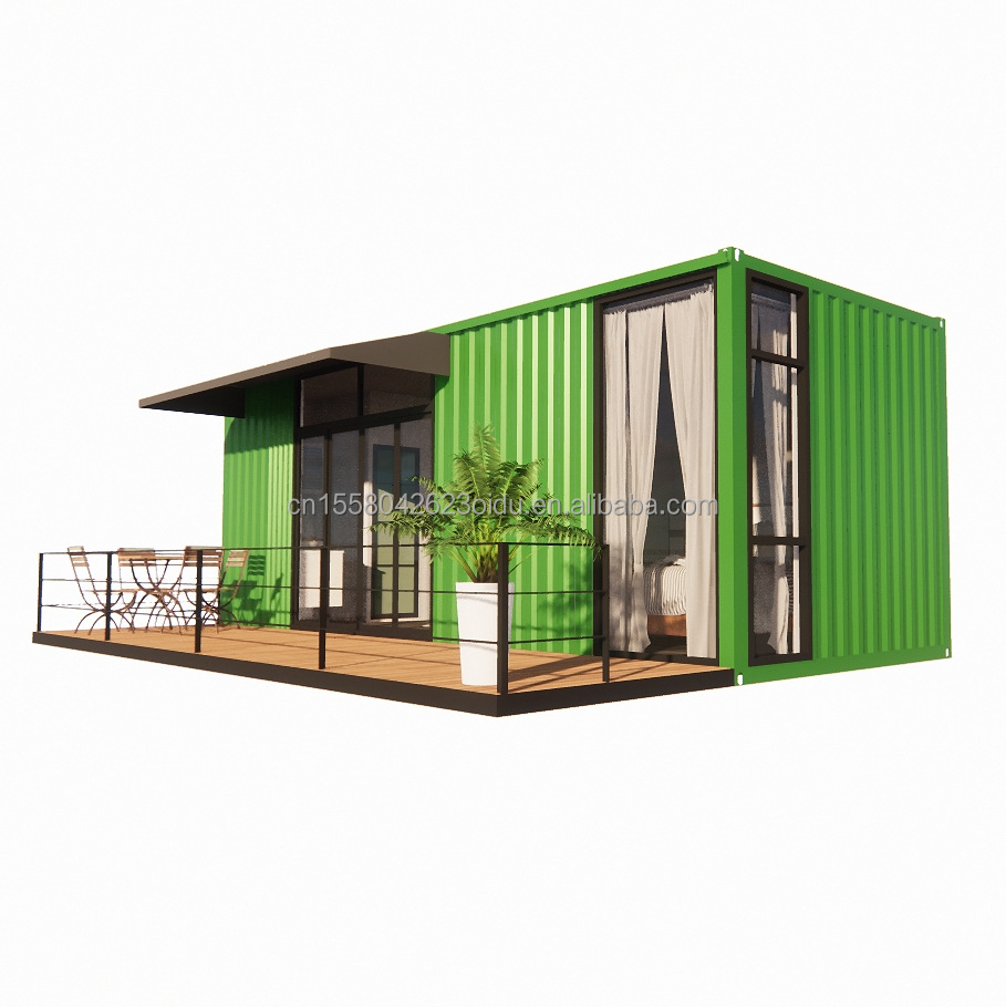 Wooden 20ft Container Office Steel Structure Frame Welded Flat Packaging Container House Garden House