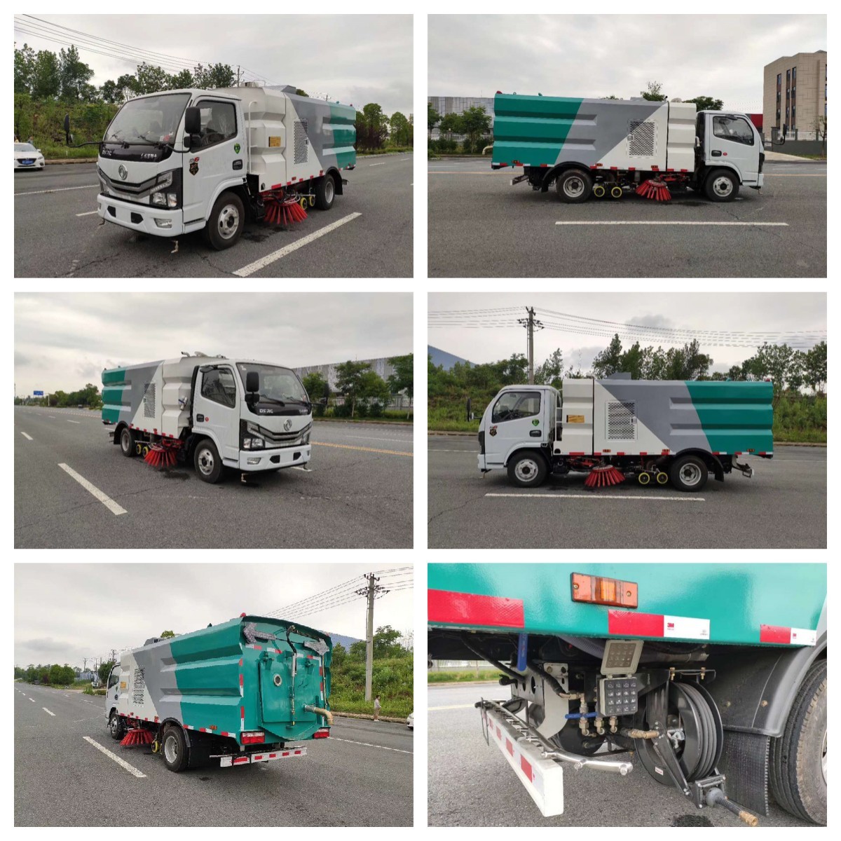 Single Cabin 120hp Road Sweeper Truck With High Pressure Washing For Oil Stain Cleaning