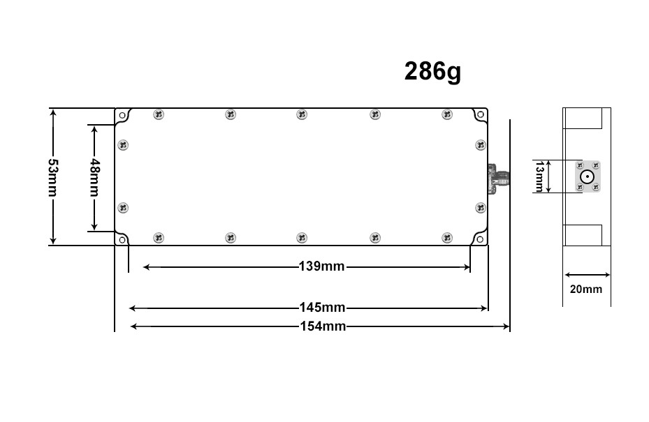 400-2700MHz 50W Signal Power Amplifier Module for Anti-UAV Communication and Control Frequencies