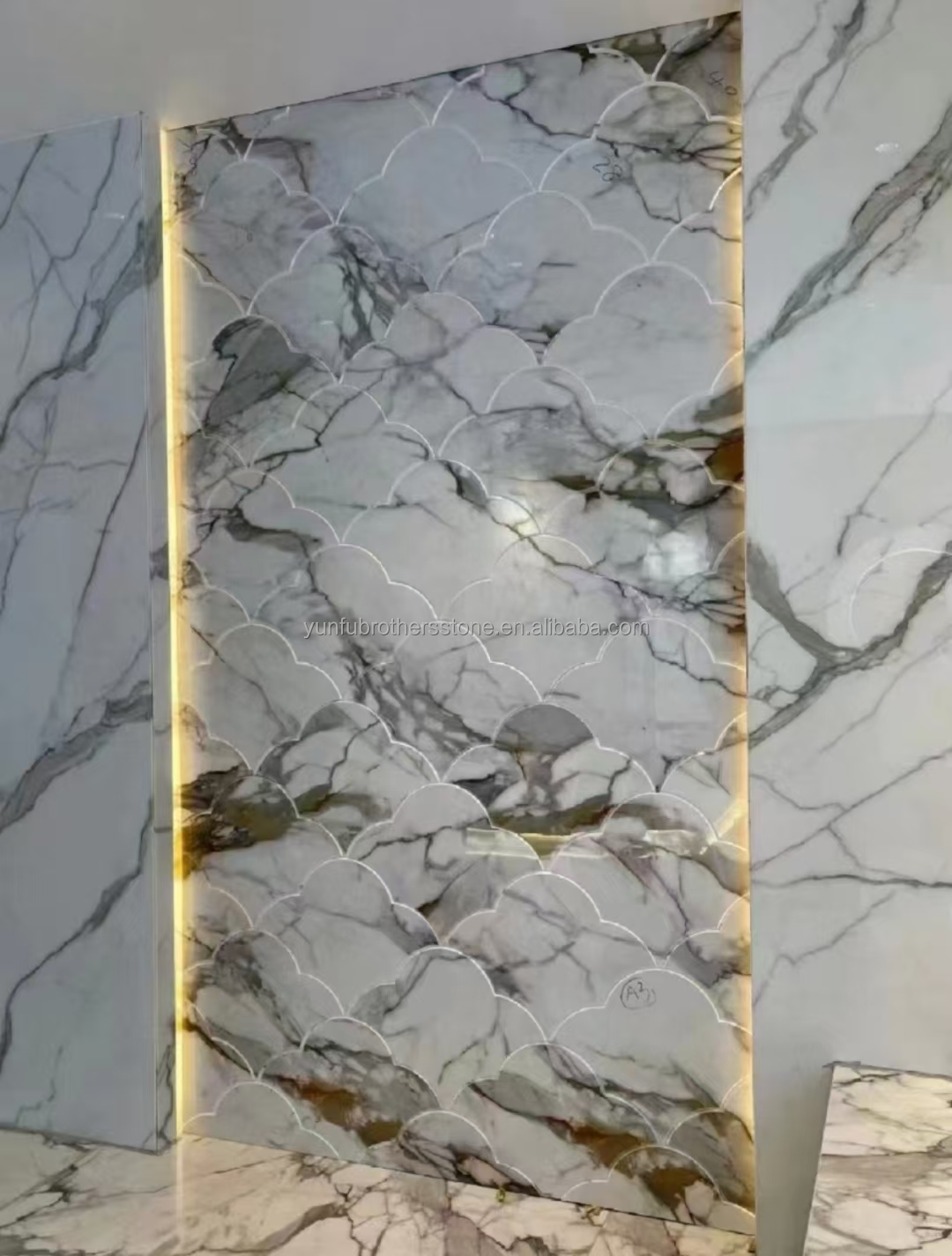Nano White Crystal Dining Table Top Modern Big Slab Marble Look Porcelain Tile for Steps