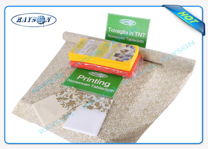 Eco - Friendly PVC Coated Non Woven Table Cover For Wedding Party