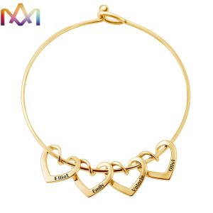 Quality 65MM Womens Engraved Bracelets With Heart Pendant wholesale