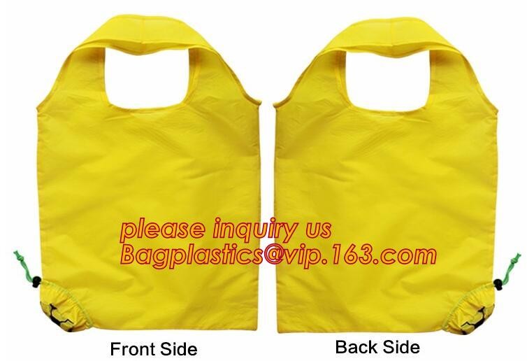 Recycled Foldable Nylon Polyester Tote Bag with logos polyester shopping bag Custom advertising handle non woven bag PAC