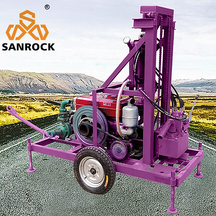 Portable Water Well Drilling Rig for Deep Water Drilling 75-300mm Drilling Diameter