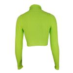 Turtleneck Navel Tops Women's Long Sleeve Crop Top