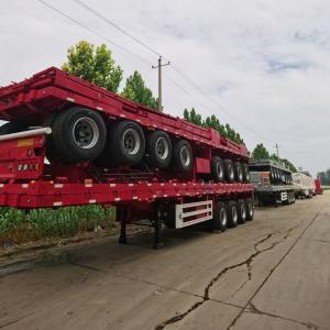Quality 60t-70t Load Capacity 4 Axle Container Flatbed Semi Trailer For Shipping Transport wholesale