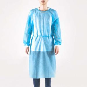 Quality 40 Gsm Impervious Waterproof Isolation Long Sleeve Ppe Medical Gown wholesale