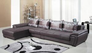 Quality modern living room leather corner section sofa furniture exporter wholesale