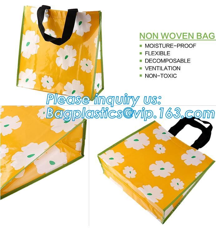 Fashion WaterProof PP Woven Laminated Handle Shopping Bag,fashion laminated reusable pp woven big shopping woven bag