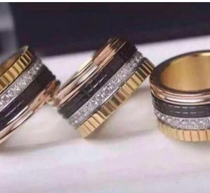 Quality Black Ceramic Gold Jewellery Rings 18K Gold Women's With Natural SI H Diamond wholesale
