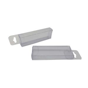 Quality Foil Stamping 7cm Length Clear Blister Box with hanging hole wholesale