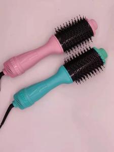Quality 3 In 1 Hot Air Hair Comb Blow Dryer One Step Non Disposable Round Shape wholesale