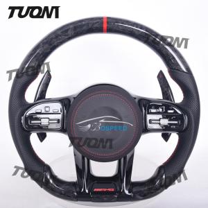 Quality Mercedes Benz Customizable Black Forged Carbon Fiber Steering Wheel wholesale