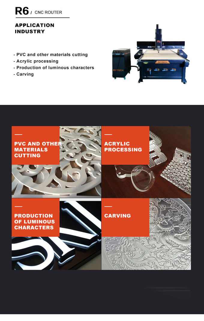 3 Axis Acrylic CNC Router Machine With 5.5kw Spindle Power