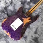 Custom Aged Strat Electric Guitar in Purple