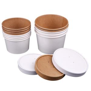 Quality Custom Print Eco-friendly Disposable Recyclable Paper Container Eco Friendly Fast Food Kraft Disposable Paper Bowl wholesale
