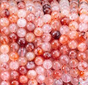 Quality Healing Energy Red Fire Quartz Round Semi Precious Gemstone Beads wholesale