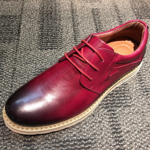 Quality Brushing burgundy leather round toe casual mens shoes , leisure shoes wholesale