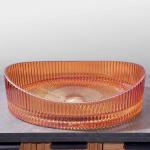 Countertop Mounted Glass Sink Basin 500*370*140mm For Modern Bathroom