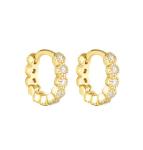 18K Gold Plated Baby Emerald CZ Huggie Earrings For Girls Everyday Jewelry