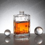 Clear 500ml 50cl Square Glass Gin Bottle Vodka Spirit Liquor Tequila Rum Whiskey