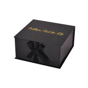 Quality Glossy Black Custom Wig Boxes With Logo Rigid Paperboard Material wholesale