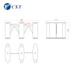 Airport Flap Barrier Gate 550mm Passage Width 201 Stainless Steel For Outdoor