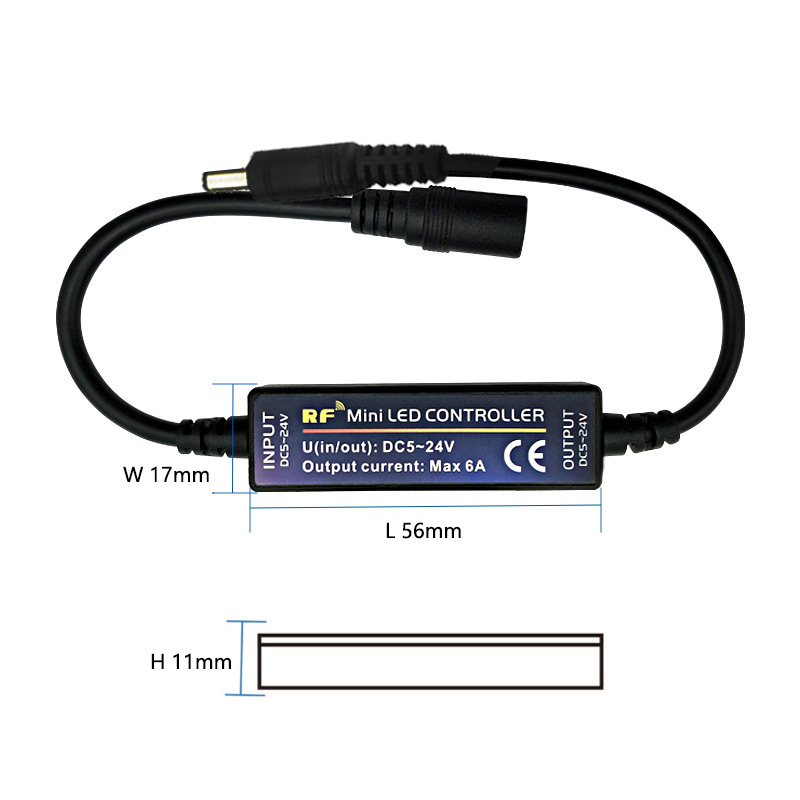 6A Wireless LED Mini Controller RF Remote Control For 5630 Single Color Strip Light
