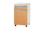 Smooth Hospital Bedside Cabinet , Movable Medical Bedside Cabinet On Wheels