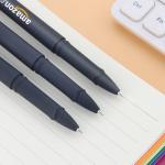 Custom Logo Imprint Black Rubber Coated Plastic Gel Ink Pens for Stationery