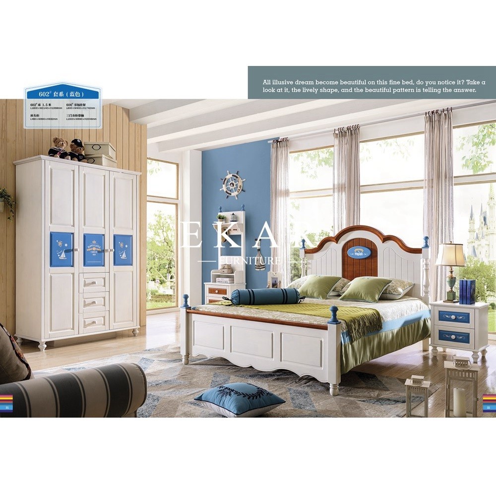 2017 Latest Countryside Style Wooden Children Bed