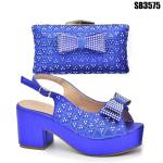 Supoo SB3575 Nigerian High Heel Shoes and Matching Bags for African Wedding